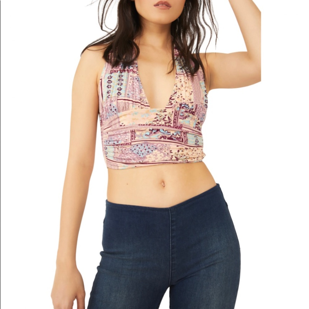 NWT Free People Heather Print Halter Top